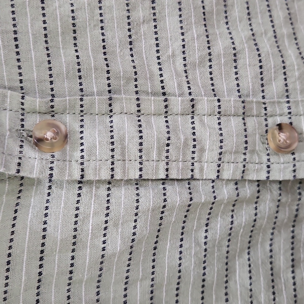 Goodfellow & Co Men's Green Striped Button-Down Shirt Short Sleeve Cotton Sz Lg - Picture 4 of 8